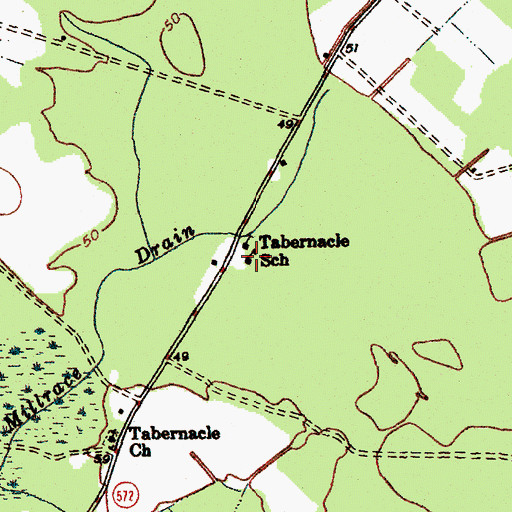 Topographic Map of Tabernacle School, SC