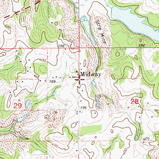 Topographic Map of Midway, AL