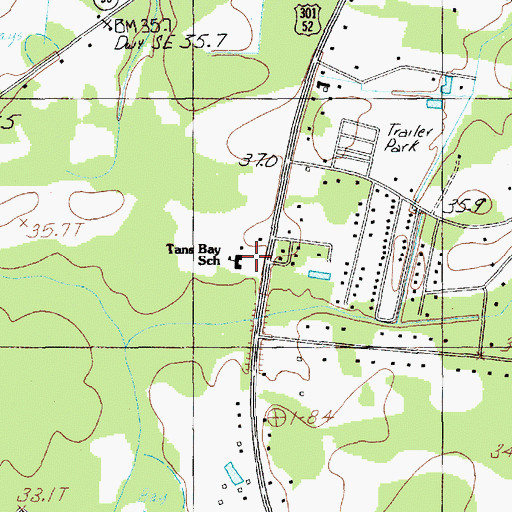 Topographic Map of Tans Bay High School, SC