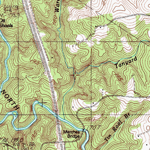 Topographic Map of Tanyard Branch, SC