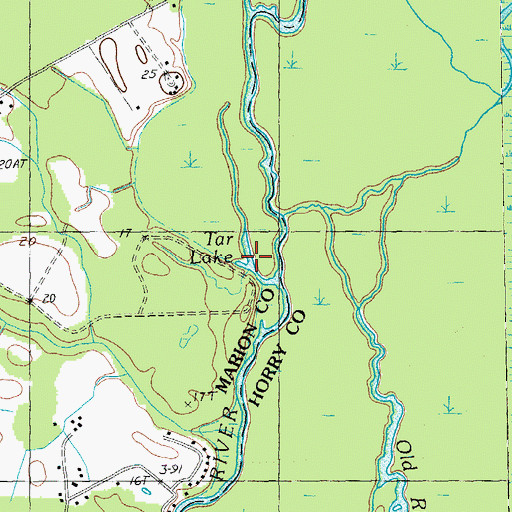 Topographic Map of Tar Lake, SC
