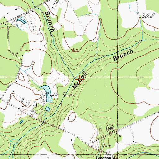 Topographic Map of Taylor Branch, SC