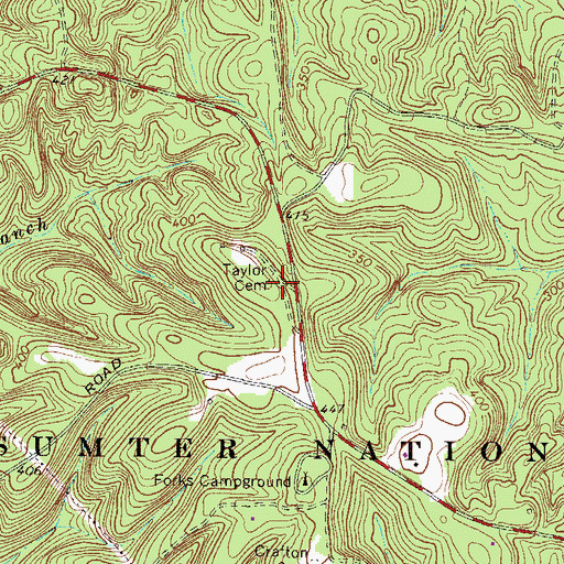 Topographic Map of Taylor Cemetery, SC