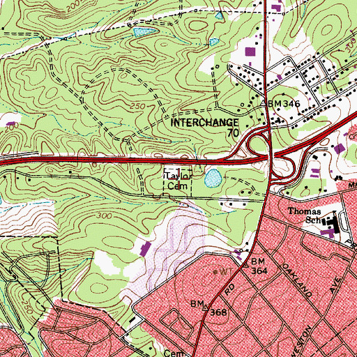 Topographic Map of Taylor Cemetery, SC