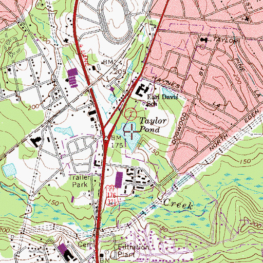 Topographic Map of Taylor Pond, SC