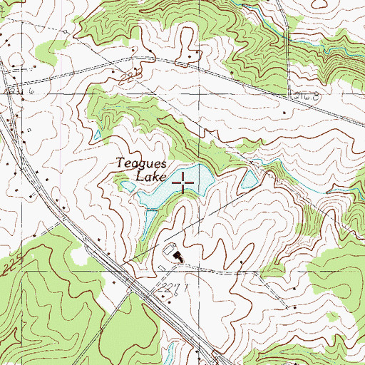 Topographic Map of Teagues Lake, SC