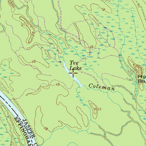 Topographic Map of Tee Lake, SC