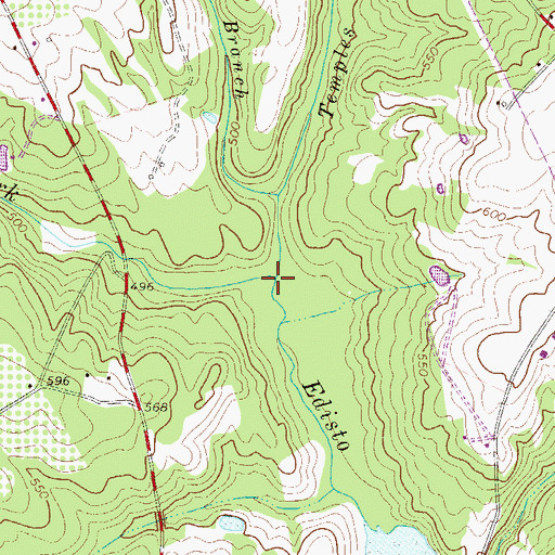 Topographic Map of Temples Creek, SC
