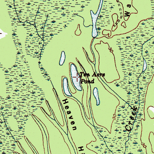 Topographic Map of Ten Acre Pond, SC