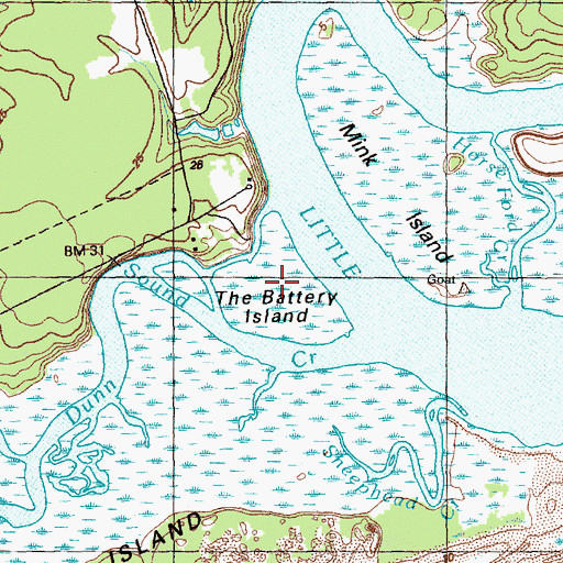Topographic Map of The Battery, SC