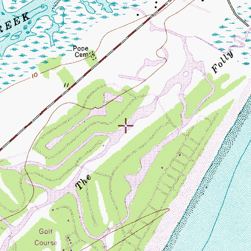 Topographic Map of The Folly, SC