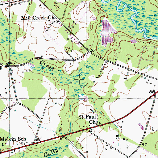 Topographic Map of The Gully, SC