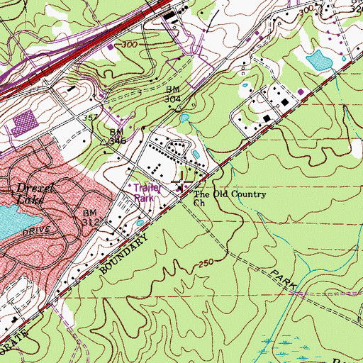 Topographic Map of The Old Country Church, SC