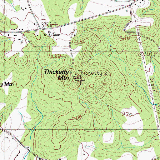 Topographic Map of Thicketty Mountain, SC