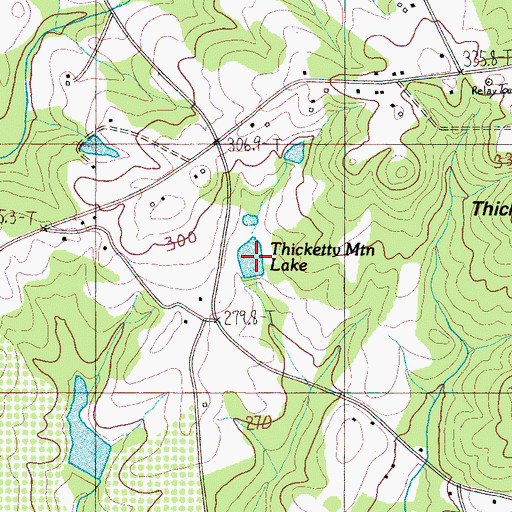 Topographic Map of Thicketty Mountain Lake, SC