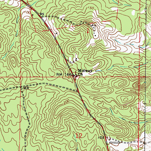 Topographic Map of Midway United Methodist Church, AL