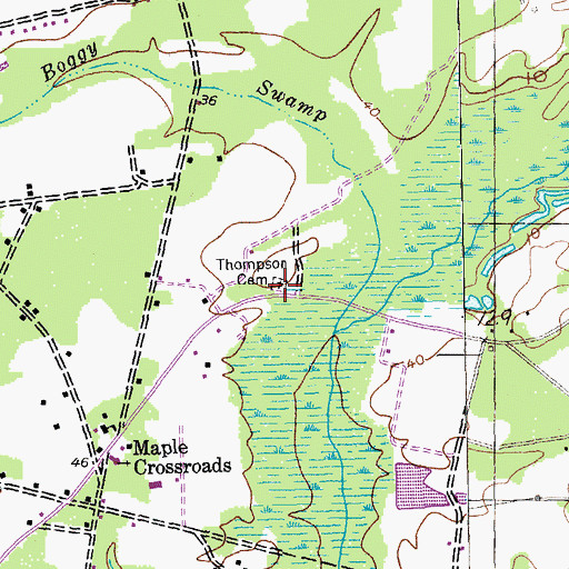 Topographic Map of Thompson Cemetery, SC