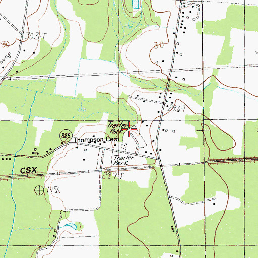 Topographic Map of Thompson Cemetery, SC