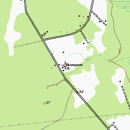 Topographic Map of Thompson Church, SC