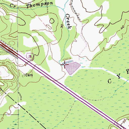 Topographic Map of Thompson Creek, SC