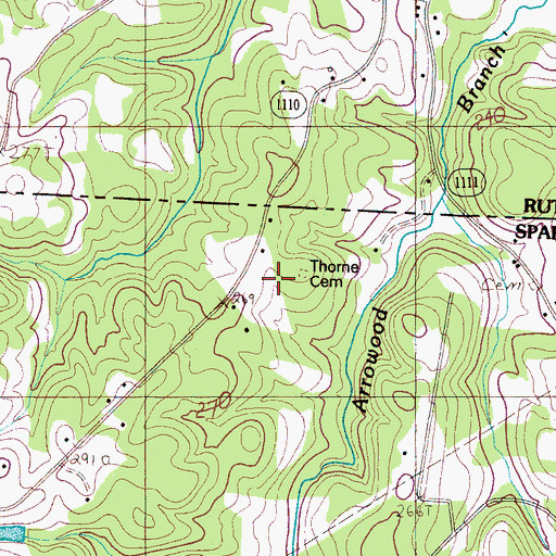 Topographic Map of Thorne Cemetery, SC
