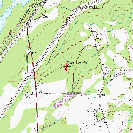 Topographic Map of Thornley Memorial Cemetery, SC