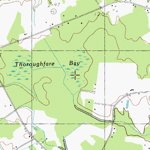 Topographic Map of Thoroughfare Bay, SC
