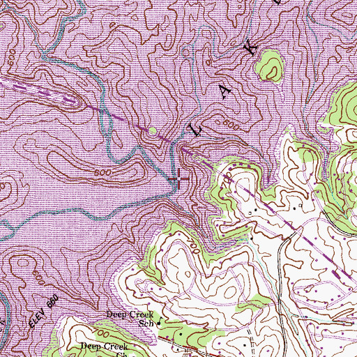 Topographic Map of Three and Twenty Creek, SC