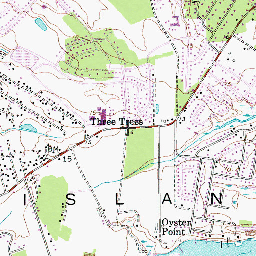 Topographic Map of Three Trees, SC