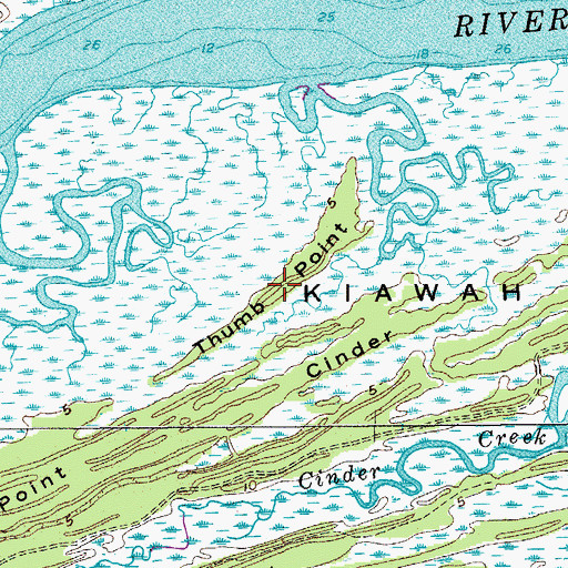 Topographic Map of Thumb Point, SC