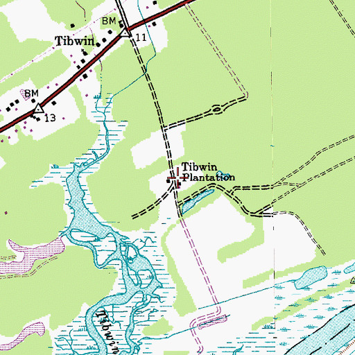 Topographic Map of Tibwin Plantation, SC