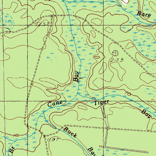 Topographic Map of Tiger Bay, SC