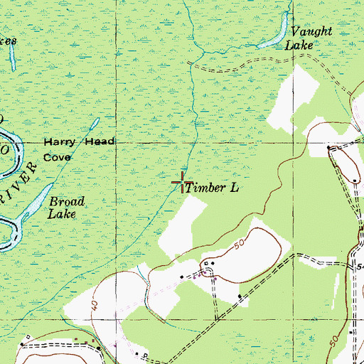 Topographic Map of Timber Lake, SC