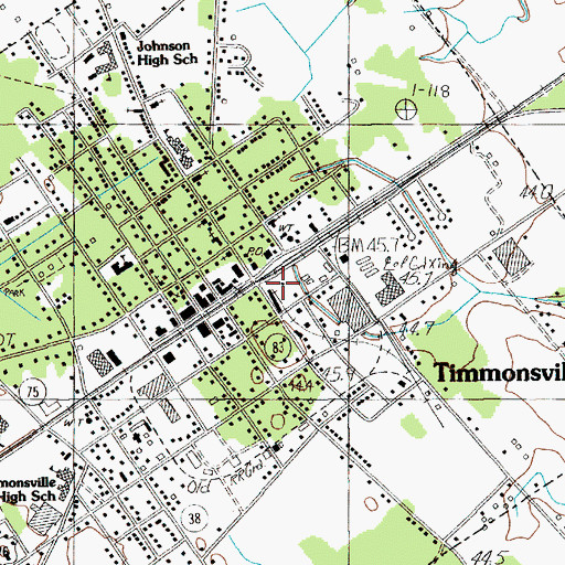 Topographic Map of Timmonsville, SC