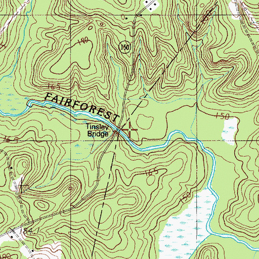 Topographic Map of Tinsley Bridge, SC