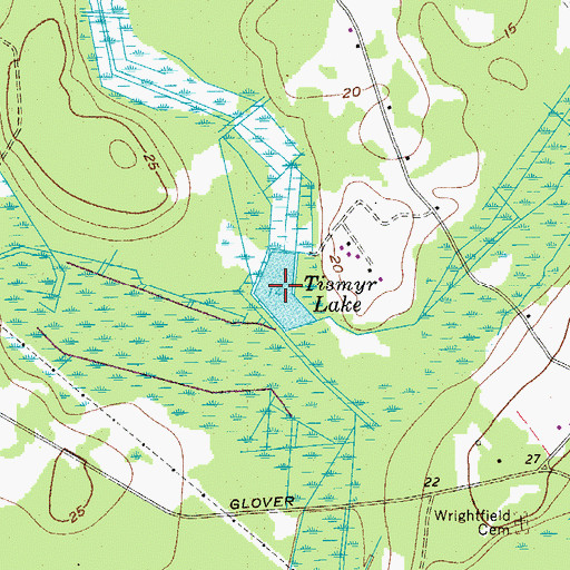 Topographic Map of Tismyr Lake, SC