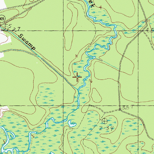 Topographic Map of Todd Swamp, SC