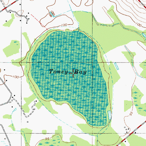Topographic Map of Toney Bay, SC