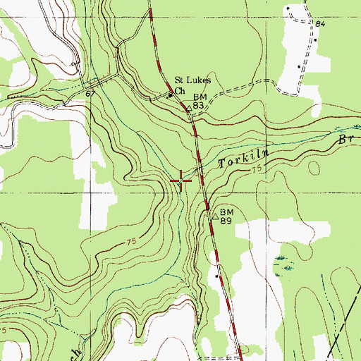 Topographic Map of Torkiln Branch, SC