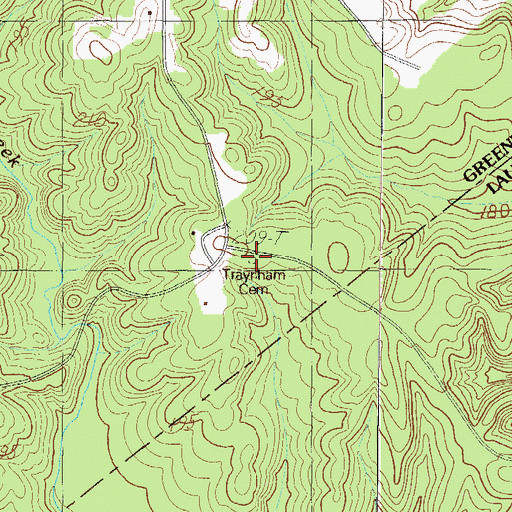Topographic Map of Traynham Cemetery, SC