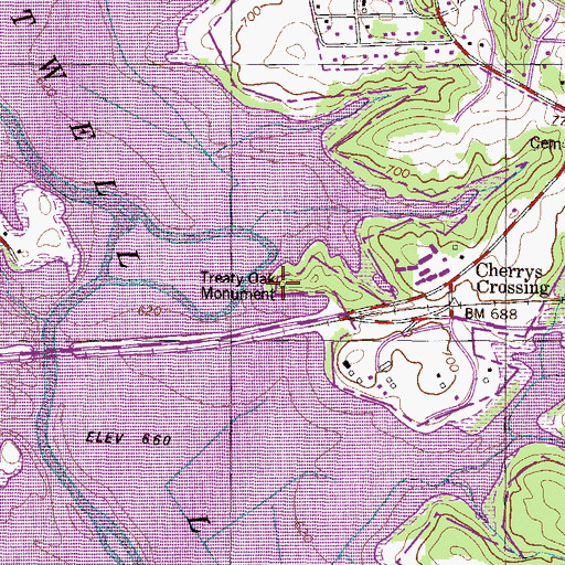 Topographic Map of Treaty Oak Monument, SC