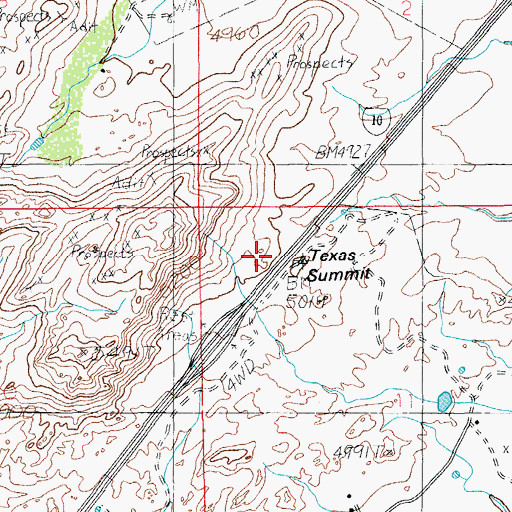 Topographic Map of Texas Summit, AZ