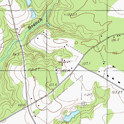 Topographic Map of Trinity Church, SC