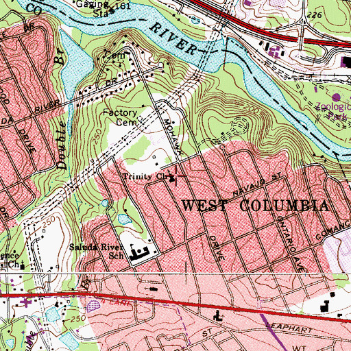 Topographic Map of Trinity Church, SC