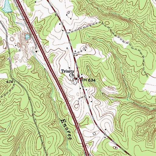 Topographic Map of Trinity Church, SC