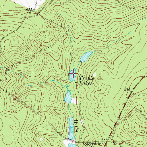 Topographic Map of Triple Lakes, SC