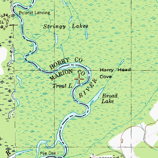 Topographic Map of Trout Lake, SC