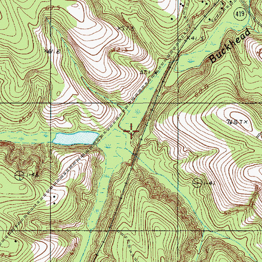 Topographic Map of True Blue Creek, SC