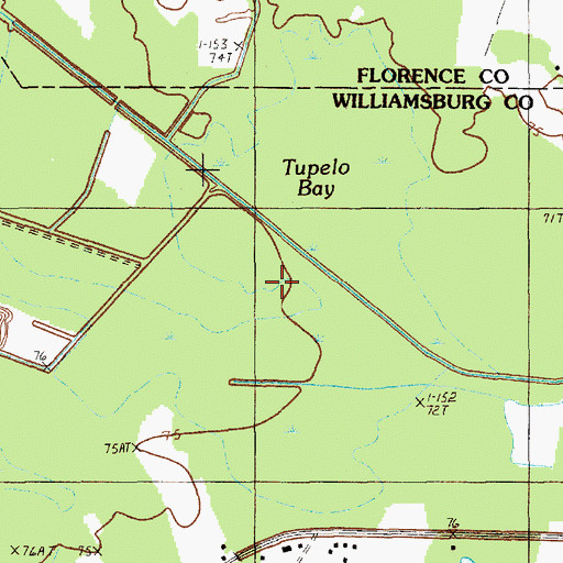 Topographic Map of Tupelo Bay, SC