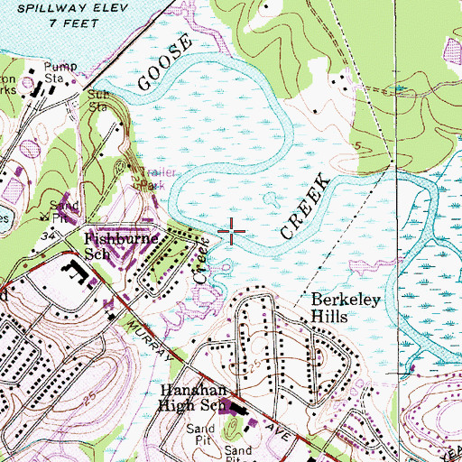 Topographic Map of Turkey Creek, SC